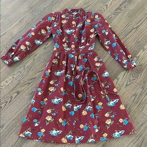 Warm Red Long Sleeve Wrap Sundress